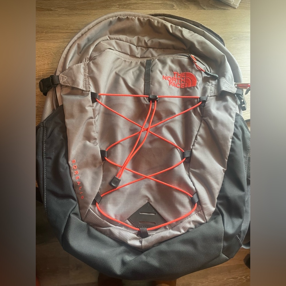 The North Face Borealis Backpack- gray and pink